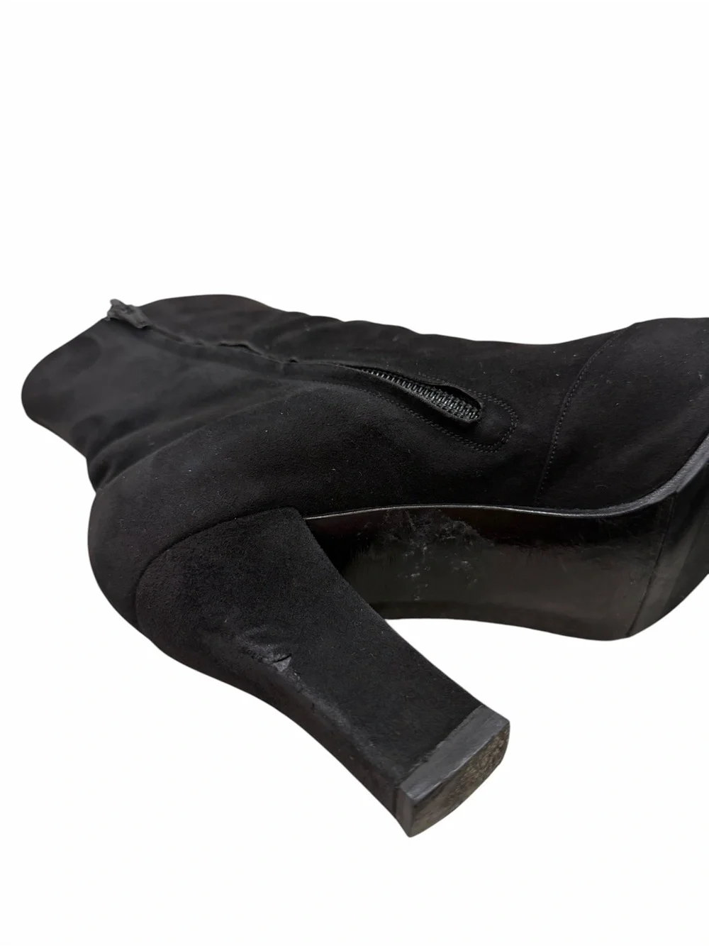 Authentic CHANEL Black Suede Quilted Cap Toe Ankle Boots Booties EU 38